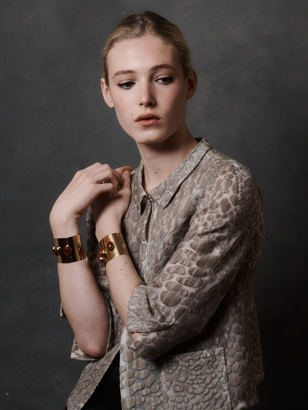 Fiona Carnelian Gold Cuff image 2