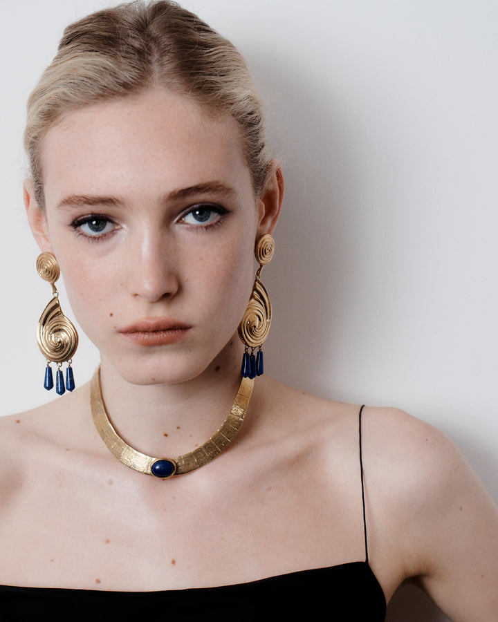Eliza Lapis Earrings