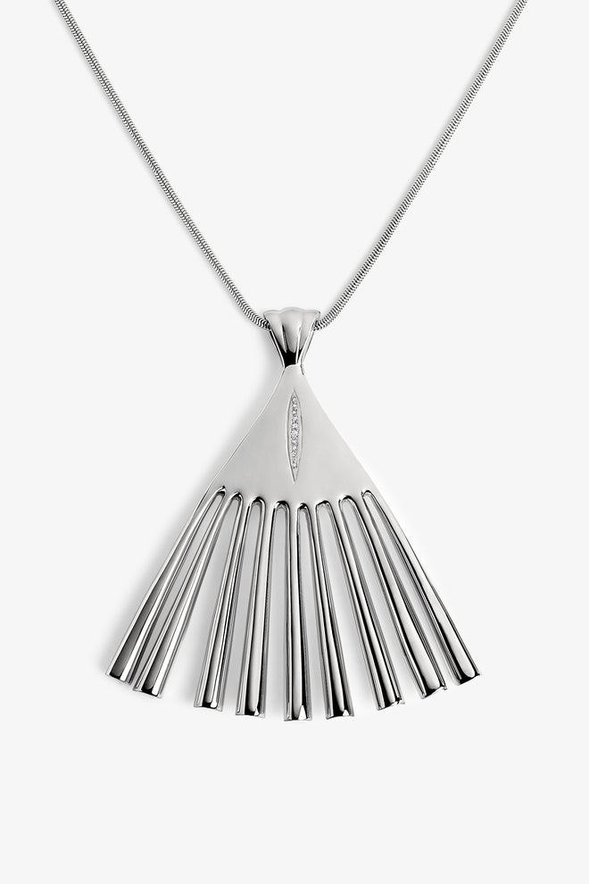 The Carolyn Fan Pendant Silver