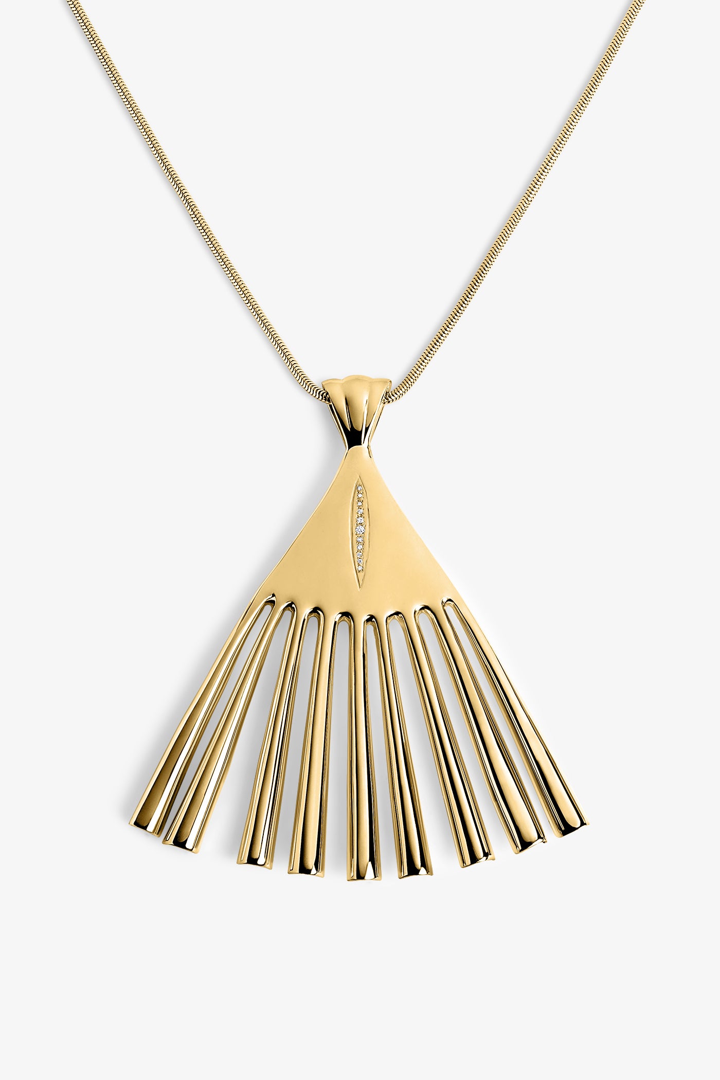 The Carolyn Fan Pendant Gold