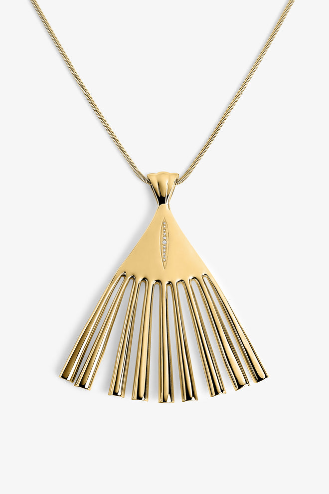 The Carolyn Fan Pendant Gold