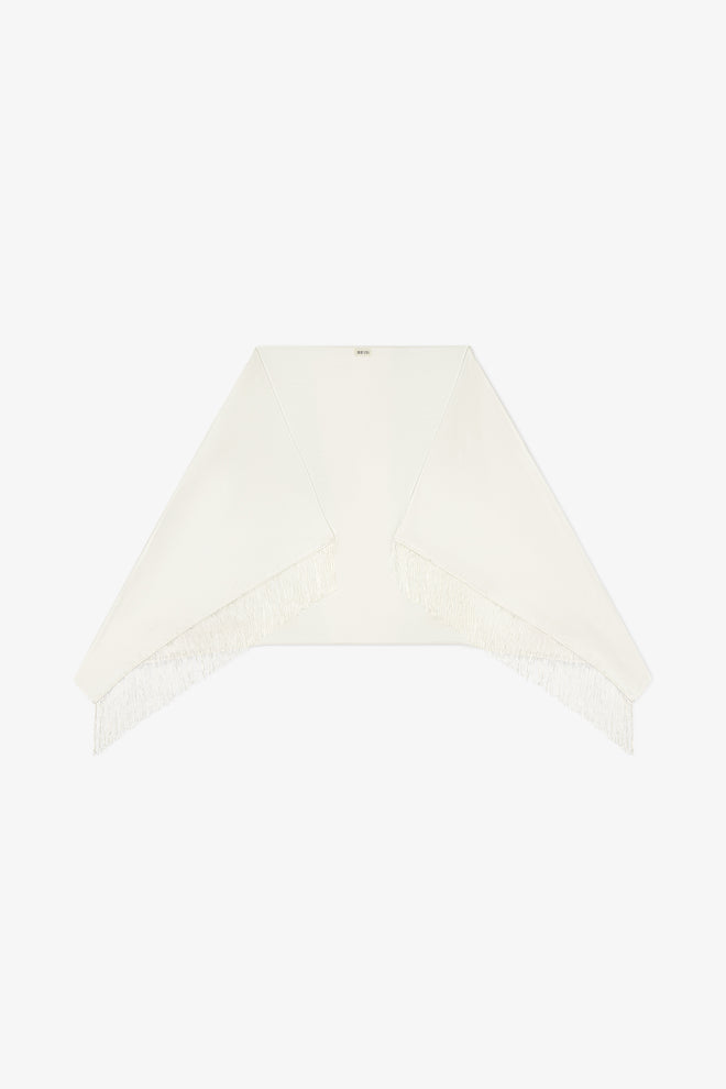 Lydia Silk Shawl in Ivory