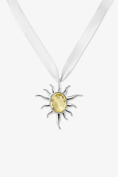 Iris Sun Pendant in Silver