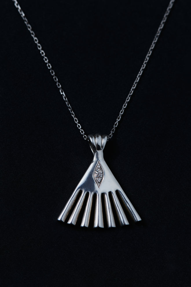 The Carolyn Fan Pendant Silver