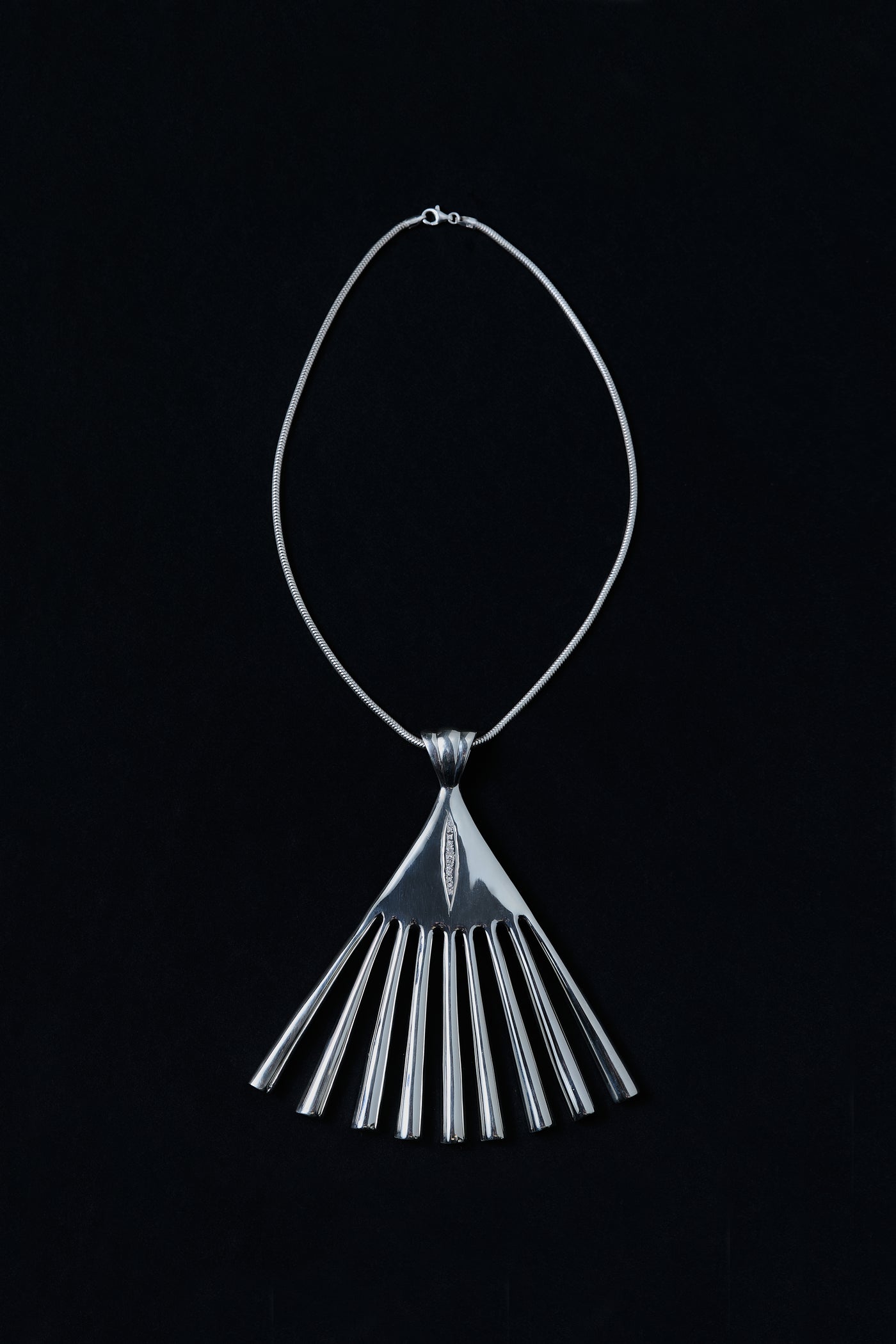 The Carolyn Fan Pendant Silver