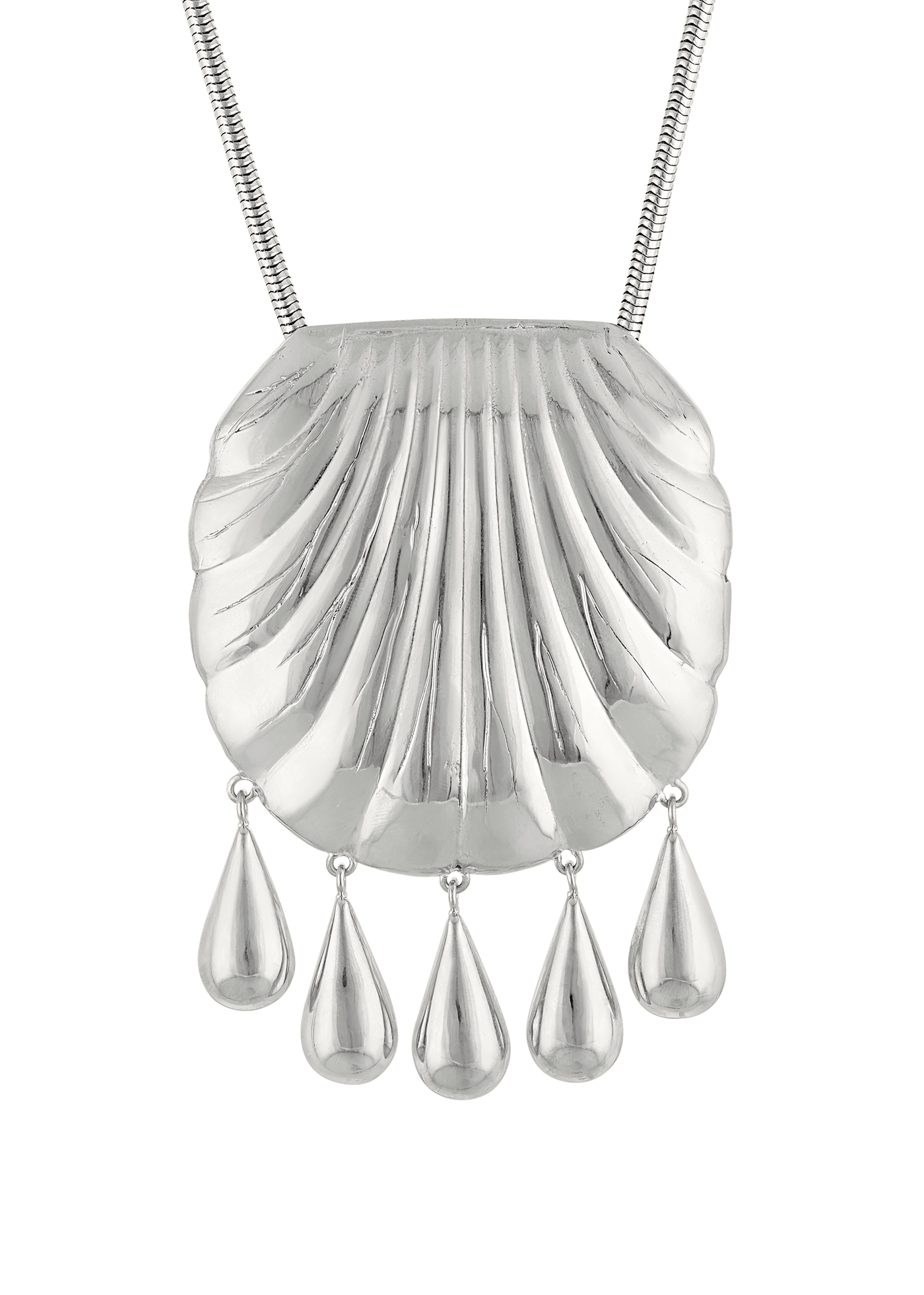 Petra Shell Necklace in Silver
